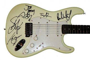 Aerosmith Autographed Signed White Fender Guitar Steven Tyler Joe Perry++