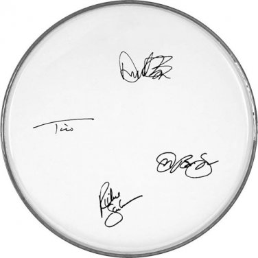 Bon Jovi Autographed Signed Clear Drumhead Jon Bon Jovi Richie Sambora ++