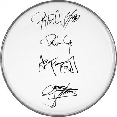 Kiss Gene Simmons Ace Frehley Paul Peter Autographed Signed Clear Drumhead