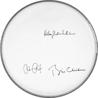 President Bill & Hillary Clinton Autographed Signed Clear Drumhead