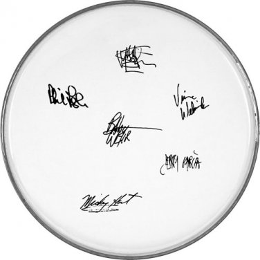 The Grateful Dead Autographed Signed Clear Drumhead Jerry Garcia Bob Weir+