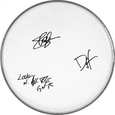 Guns N Roses Autographed Signed Clear Drumhead - Axl Rose - Slash - Duff