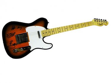 U2 Autographed Signed Fender Guitar Bono Edge Larry Mullen Adam Clayton
