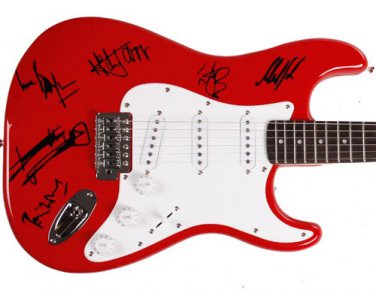 The Rolling Stones Autographed Signed Fender Guitar Mick Jagger +5