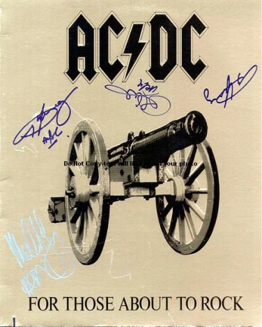 AC/DC Autographed Preprint Signed Photo