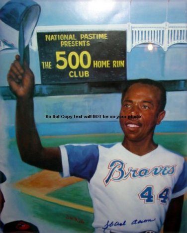 Hank Aaron Autographed Preprint Signed Photo
