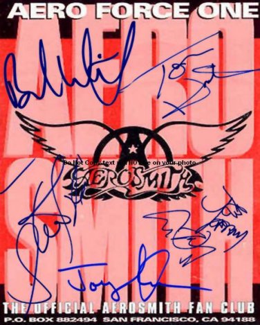 AeroSmith Autographed Preprint Signed Photo