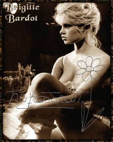 BRIDGETTE Bardot Autographed Preprint Signed Photo