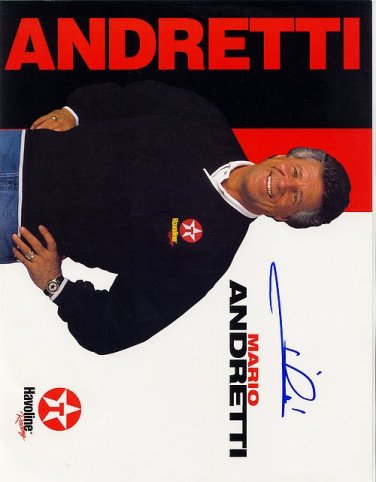 Mario Andretti Autographed Preprint Signed Photo