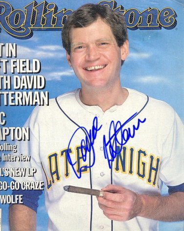 LETTERMANDAVIDrollingstone Autographed Preprint Signed Photo