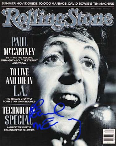 MCCARTNEYrollingstone Autographed Preprint Signed Photo