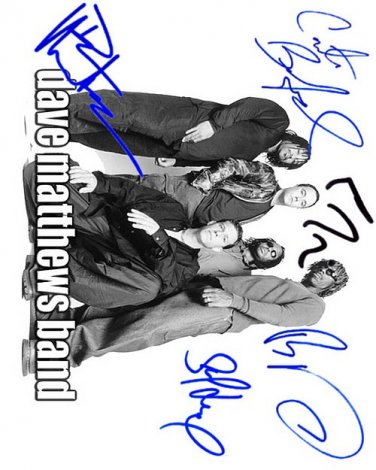 MatthewsDave..bandbw Autographed Preprint Signed Photo