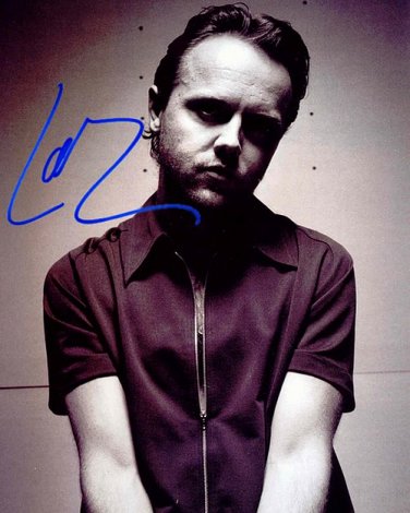 MetalicaLarsX Autographed Preprint Signed Photo
