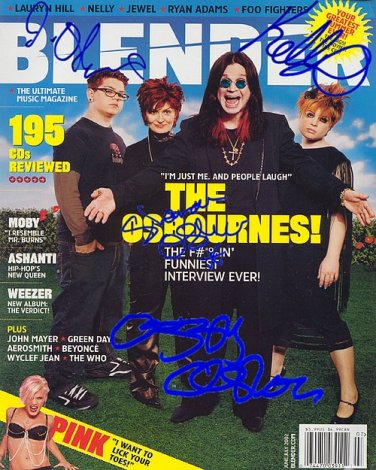 Osbournes Autographed Preprint Signed Photo