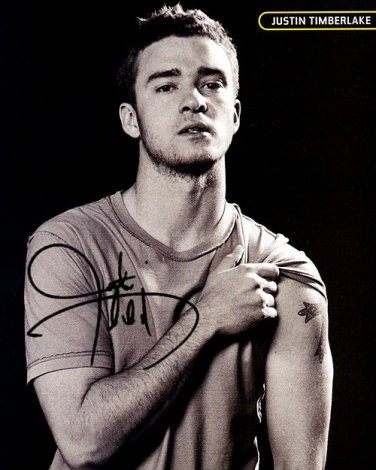TimberlakeJustinR Autographed Preprint Signed Photo