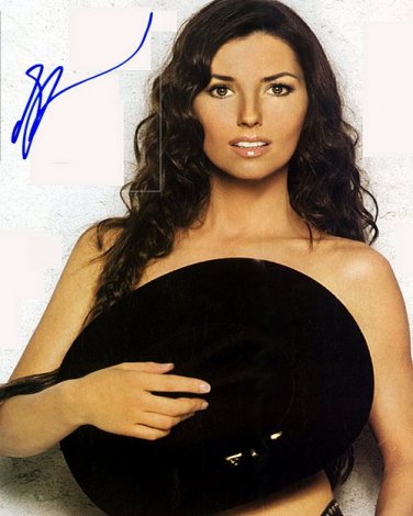 TwainShaniaTopless Autographed Preprint Signed Photo