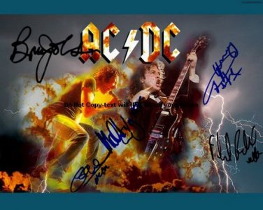 acdcLightenin Autographed Preprint Signed Photo