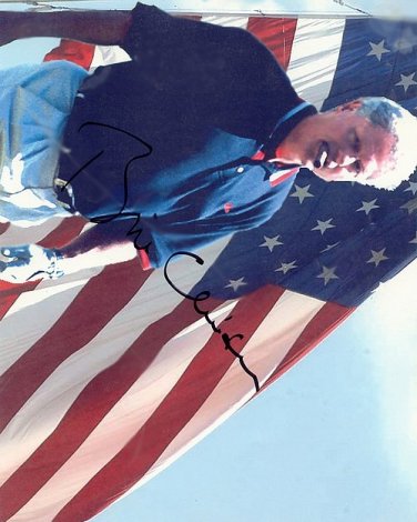 clintonbillflag Autographed Preprint Signed Photo