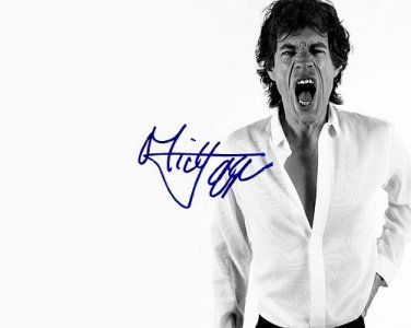 jaggermickHEY Autographed Preprint Signed Photo