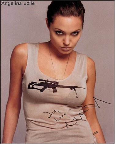 jolieSeeThruBra Autographed Preprint Signed Photo