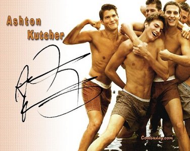 kutcherashtonGay Autographed Preprint Signed Photo