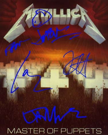metallicamasterofpuppets Autographed Preprint Signed Photo