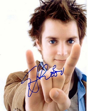 woodelijahDevilHornsRock Autographed Preprint Signed Photo