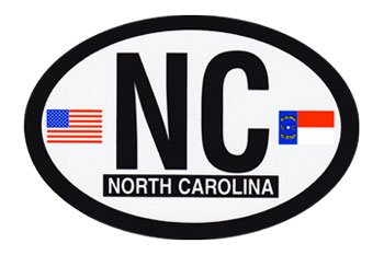 North Carolina Oval decal