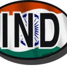 India Wavy oval decal