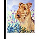 Airedale (Among the Flowers) - 11""x15"" 2-Sided Garden Banner