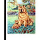 Chow Chow (with Puppy) - 11""x15"" 2-Sided Garden Banner
