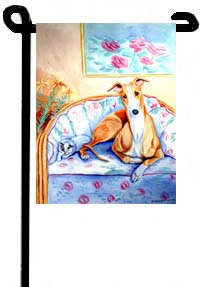 Whippet - 11""x15"" 2-Sided Garden Banner