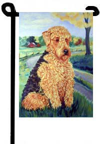 Airedale (Patience) - 11""x15"" 2-Sided Garden Banner