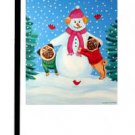 Pug (Frosty's Helper) - 11""x15"" 2-Sided Garden Banner