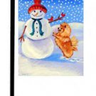 Pomeranian (Frosty's Helper) - 11""x15"" 2-Sided Garden Banner