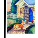 Corgi (Cottage Visit) - 11""x15"" 2-Sided Garden Banner