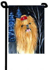 Yorkshire Terrier (Shooting Star) - 11""x15"" 2-Sided Garden Banner