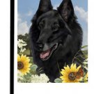 Belgian Sheepdog *Yellow Sunflowers) - 11""x15"" 2-Sided Garden Banner