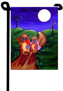 Pug (Trick or Treat) - 11""x15"" 2-Sided Garden Banner