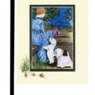 West Highland Terrier (with Lady) - 11""x15"" 2-Sided Garden Banner