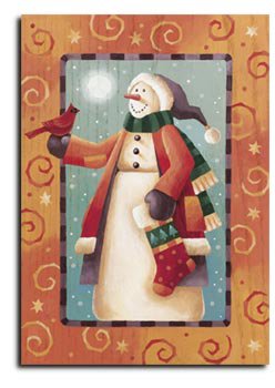 Folk Snowman Toland Art Banner
