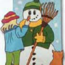 Girl with Snowman Decorative Banner