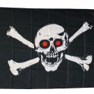 Jolly Roger - 3'X5' Polyester Flag (Red Eyes)