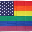 Rainbow/USA - 3'X5' Polyester Flag