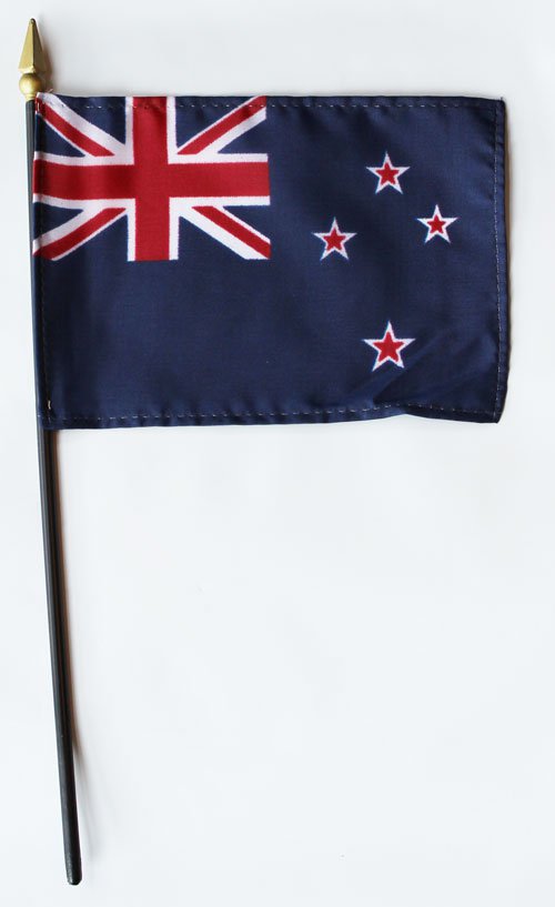 New Zealand - 4""X6"" Stick Flag