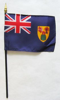 Turks and Caicos - 4""X6"" Stick Flag