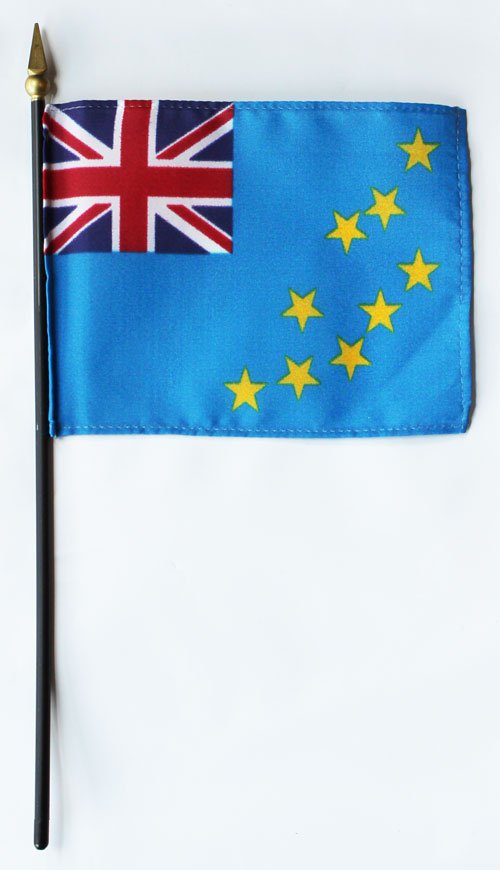 Tuvalu - 4""X6"" Stick Flag