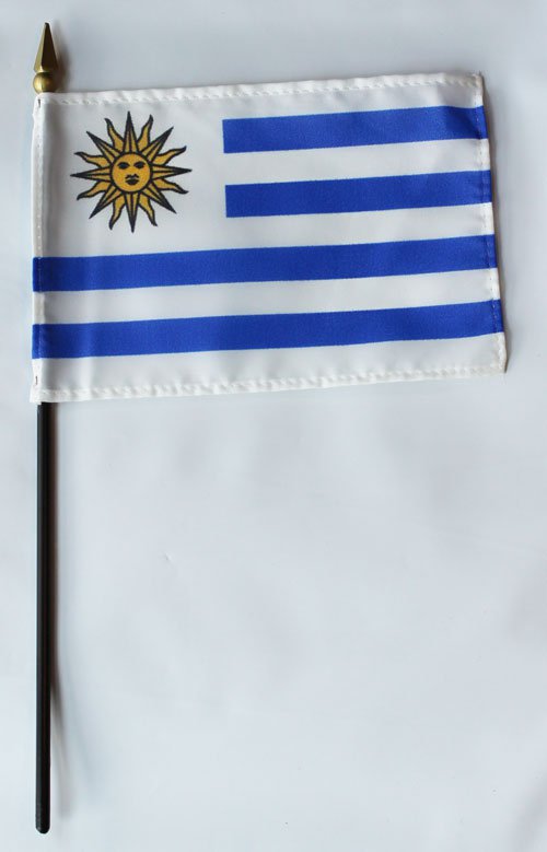 Uruguay - 4""X6"" Stick Flag