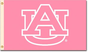 Auburn - 3'x5' Polyester Flag (Breast Cancer Awareness)