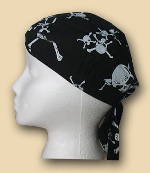 Black Skulls/Crossbones Headwrap